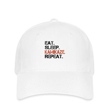 eat sleep kamikaze repeat - Flexfit Cap - Weiß - Vorne