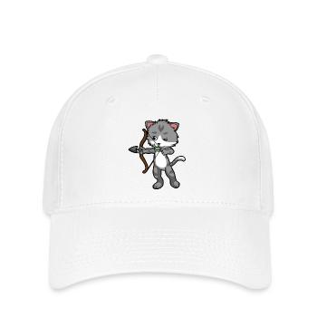 Amour Cat with Bow and Arrow Sagittarius - Flexfit Cap - white - Front