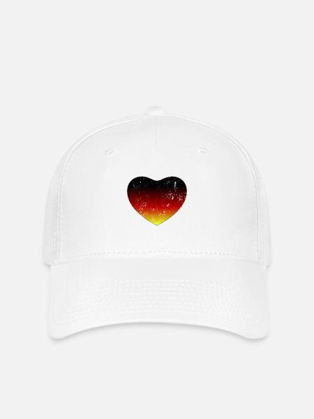 Deutschland Flagge Herz - Flexfit Cap - Weiß