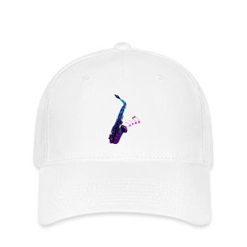 Saxophon - Flexfit Cap - Weiß - Vorne