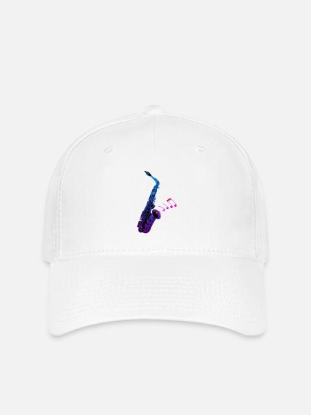 Saxophon - Flexfit Cap - Weiß