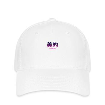 Masque facial esthétique Vaporwave Kanji japonais rétro - Casquette Flexfit - blanc - Devant
