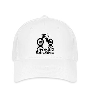 Freeride Mountainbike Silhouette - Flexfit Cap - Weiß - Vorne