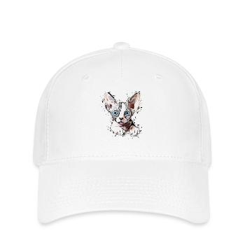 sød Sphynx Sfinx killing TShirt gave kat - Flexfit Cap - hvid - Foran