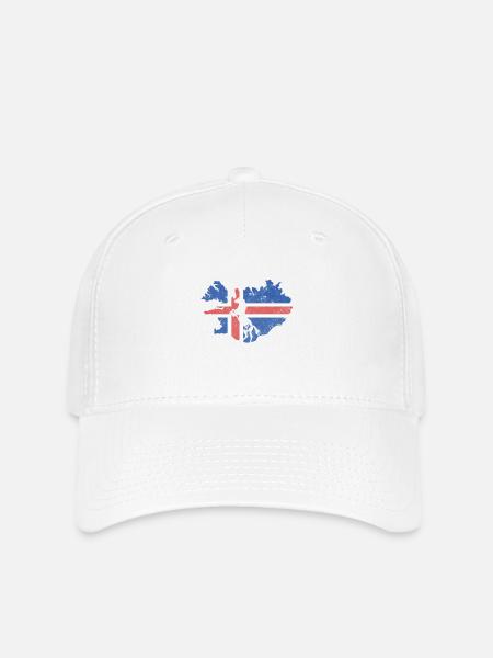 Islandpferd, Islandflagge, Island Umriss - Flexfit Cap - Weiß