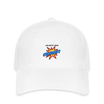Who doesn´t read comic - Flexfit Cap - Weiß - Vorne
