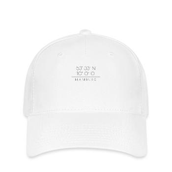 Hamburg Koordinaten Design - Flexfit Cap - Weiß - Vorne
