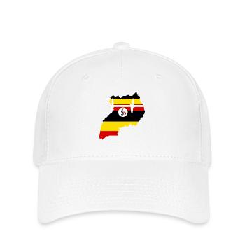 Uganda Heartbeat Flag Vintage Uganda - Flexfit Cap - white - Front