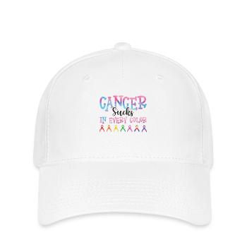 Sensibilisation au cancer Le cancer aspire toutes les couleurs - Casquette Flexfit - blanc - Devant