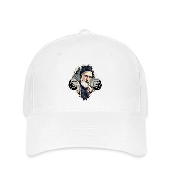 Seemann mit Pfeife unterm Shirt - Flexfit Cap - Weiß - Vorne