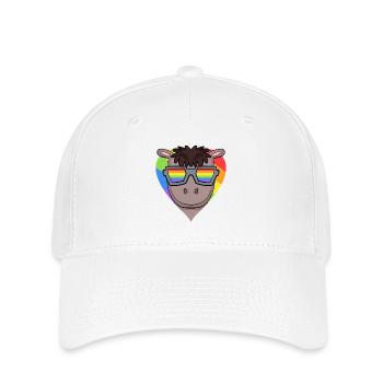 LGBT Animal Horse Arc-en-ciel - Casquette Flexfit - blanc - Devant