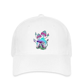 Magic Mushrooms Colorful Mushroom Art - Flexfit Cap - white - Front