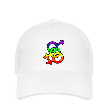 Gender bisexual 2 logo with rainbow - Flexfit Cap - white - Front