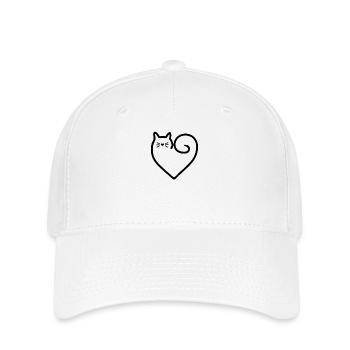 Herz-Form-Katze mit Liebe - Flexfit Cap - Weiß - Vorne