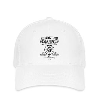 Schonend Behandeln 70. Geburtstag Alte Schüssel 70 - Flexfit Cap - Weiß - Vorne