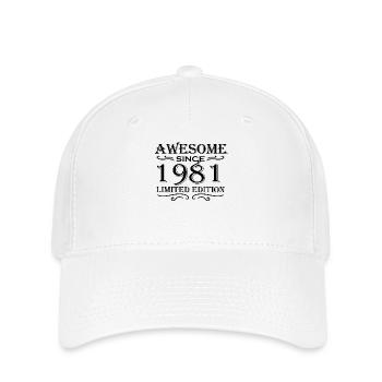1981 - Jahrgang 1981 - Flexfit Cap - Weiß - Vorne