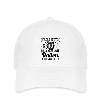 Désolé d'être Chiant c'est mon côté Italien - Casquette Flexfit - blanc - Devant