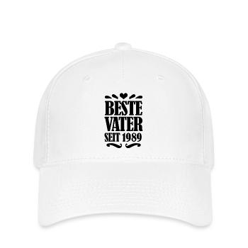 Bester Vater seit 1989 - Flexfit Cap - Weiß - Vorne