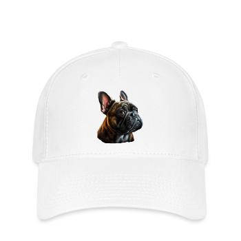 French Bulldog Frenchie Französische Bulldogge - Flexfit Cap - white - Front