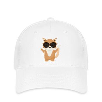 Enchanteur petit renard avec des lunettes de soleil fraîches - Casquette Flexfit - blanc - Devant
