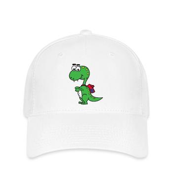 T-Rex mit Rucksack - Flexfit Cap - Weiß - Vorne