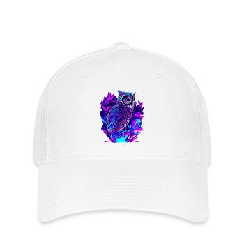 Neon Owl Psychedelic Owl Art - Casquette Flexfit - blanc - Devant