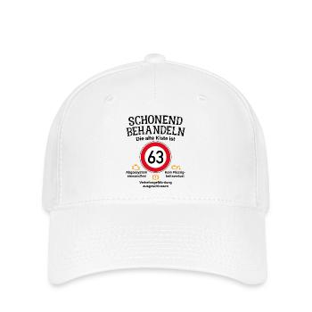 63. Geburtstag Schonend Behandeln 63 Alte Kiste 63 - Flexfit Cap - Weiß - Vorne