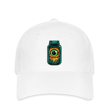 Monster Auge im Glas - Flexfit Cap - Weiß - Vorne