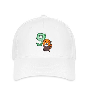 9. Geburtstag Motiv Roter Panda - neun Jahre alt - Flexfit Cap - Weiß - Vorne