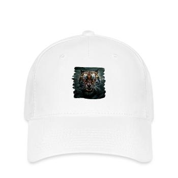 Tiger Illustration realistic Tiger - Flexfit Cap - Weiß - Vorne