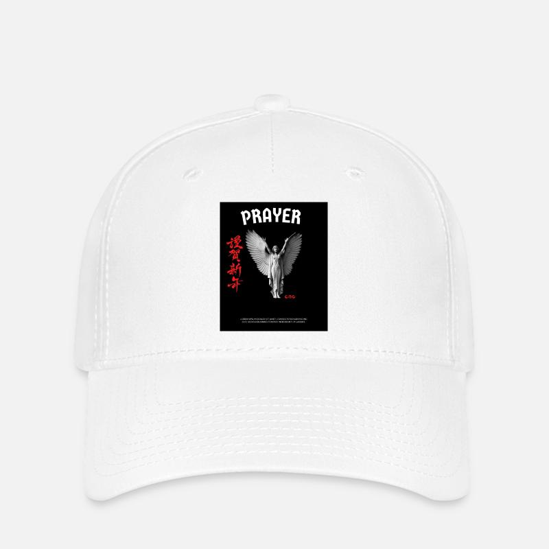 PRAYER Designer T-shirt - Flexfit Cap - Weiß