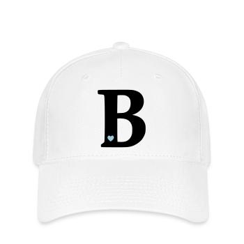 Buchstabe B Anfangsbuchstabe - Flexfit Cap - Weiß - Vorne