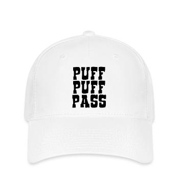 Puff Puff Pass - Raucher Regeln für Dummies - Flexfit Cap - Weiß - Vorne
