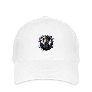 Jolie fille emo gothique - Casquette Flexfit - blanc - Devant