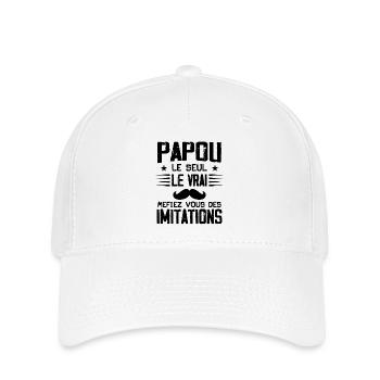 Papou Fete Des Grand Père Papy - Casquette Flexfit - blanc - Devant