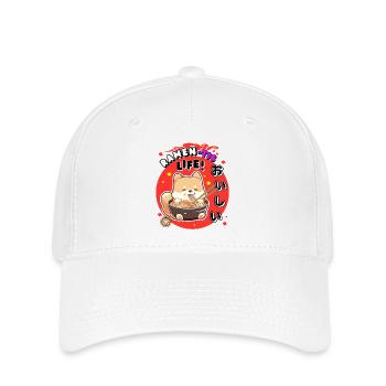 Ramen-tic Life Kawaii Shiba Inu slurps ramen - Flexfit Cap - white - Front