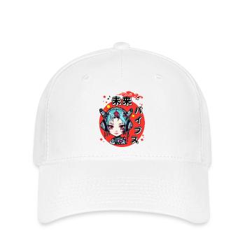 Future Vibes Cyberpunk Girl Japanese Style - Flexfit Cap - white - Front