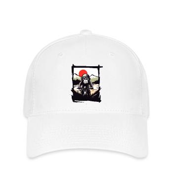 Angry Motorcyclist Biker Monkey - Flexfit Cap - white - Front