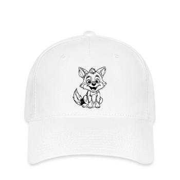 Kleiner niedlicher lächelnder Fuchs - Flexfit Cap - Weiß - Vorne