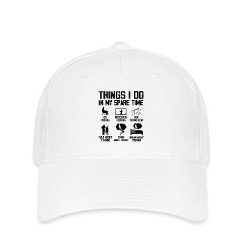 6 Dinge, die ich in meiner Freizeit mache, Angelliebhaber - Flexfit Cap - Weiß - Vorne