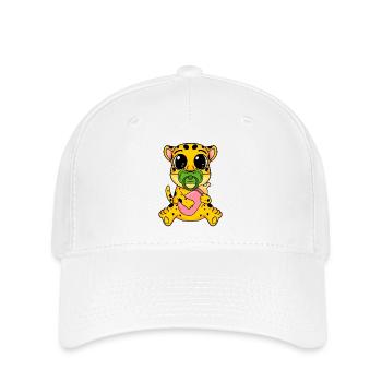 Motif de bébé guépard - Casquette Flexfit - blanc - Devant