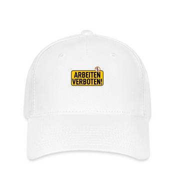 Panneau : Travaux interdits - Casquette Flexfit - blanc - Devant