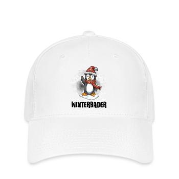 Winterbader Pinguin Eisbader Eisbad - Flexfit Cap - Weiß - Vorne