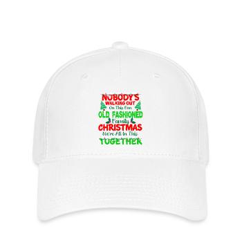 Niemand geht an diesem altmodischen Weihnachten raus - Flexfit Cap - Weiß - Vorne