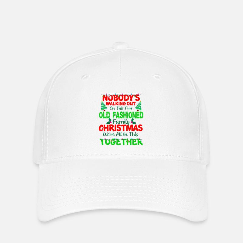 Niemand geht an diesem altmodischen Weihnachten raus - Flexfit Cap - Weiß