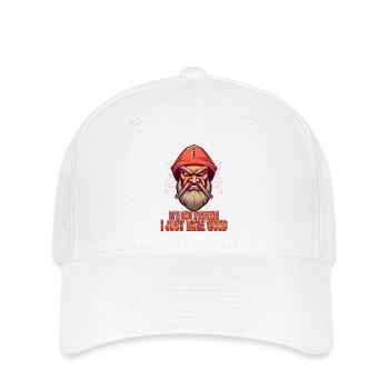 I hate wood, ax swinging angry lumberjack - Flexfit Cap - white - Front