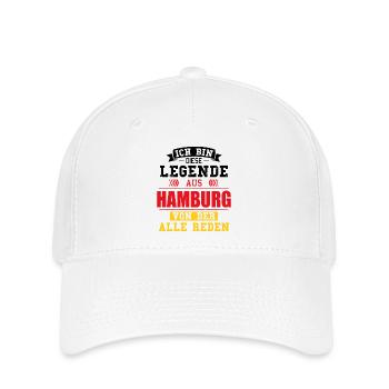 Stadt Hamburg Deutschland Legende Spruch - Flexfit Cap - Weiß - Vorne