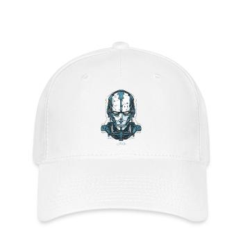 Ein Cyborg-Roboter Tech - Flexfit Cap - Weiß - Vorne