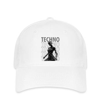 techno girl - Flexfit Cap - Weiß - Vorne