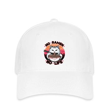 No Ramen No life cat, colorful - Flexfit Cap - white - Front